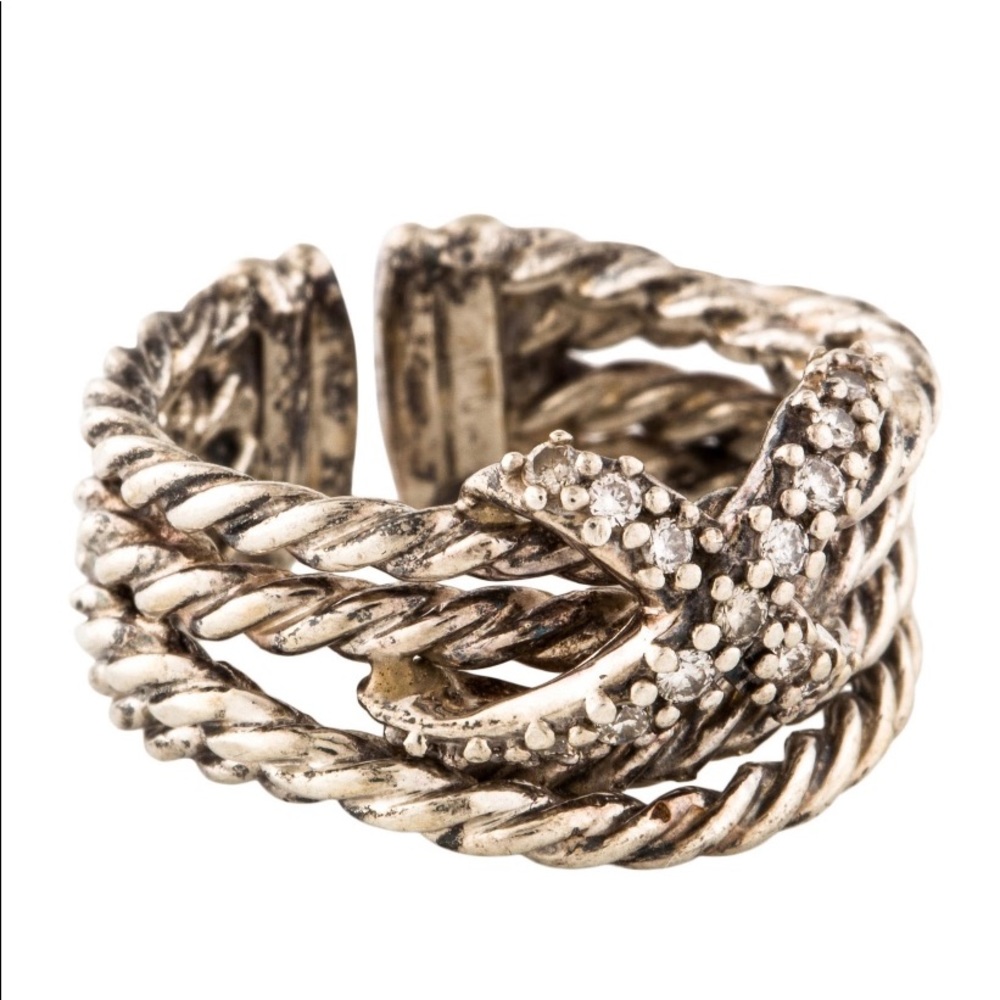 David Yurman sterling silver and diamonds ring